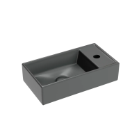 Умывальник подвесной прямоугольный (чаша слева, отверстие под смеситель справа) цвет темный антрацит матовый Element 407x217x100