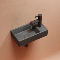 Умывальник подвесной прямоугольный (чаша слева, отверстие под смеситель справа) цвет темный антрацит матовый Element 407x217x100