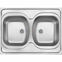 Стальная мойка, 2-чаши - накладываемый