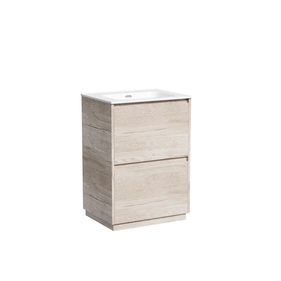 Тумба под раковину SANCOS Libra Floor напольная,590х450х840, c двумя ящиками оснащенными доводчиками, дуб галифакс натуральный, арт. LB60FEG