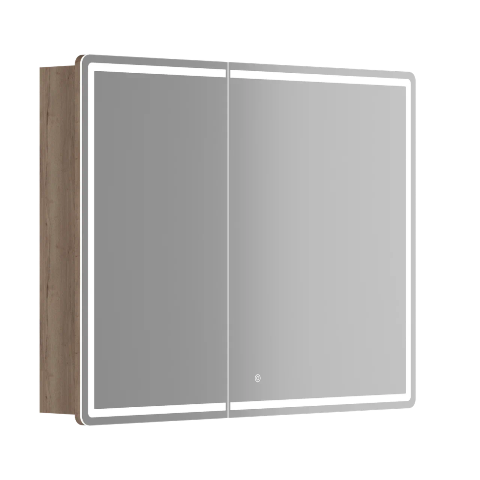 Зеркальный шкаф для ванной комнаты SANCOS Mirror 990x150х740 мм, с LED подсветкой, цвет дуб галифакс натуральный, арт. MI100EG