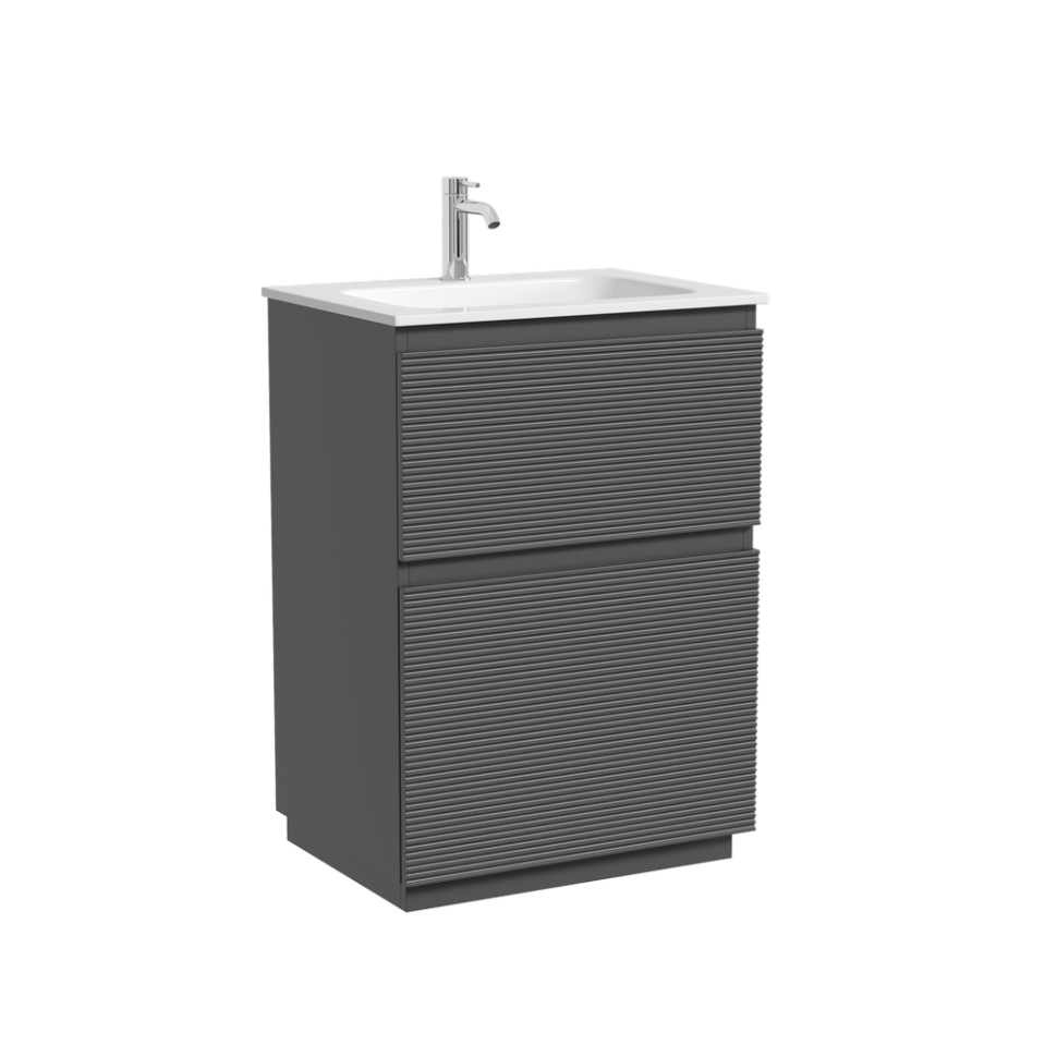 Тумба напольная SANCOS Folk Floor, 590х445х850, c двумя ящиками оснащенными доводчиками, Grey soft, арт.FL60FGS