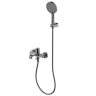 AQM6412GM Asti Смеситель для ванны однорычажный, с душевым набором, 3 режима, серый матовый