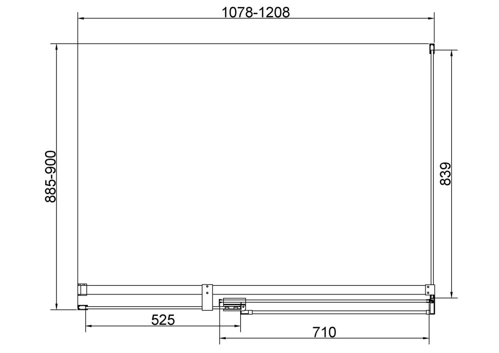 Душевой уголок Экстенза (Extenza) VSR-4EX111290CLBN, 1100/1200*900, брашированный никель, стекло прозрачное