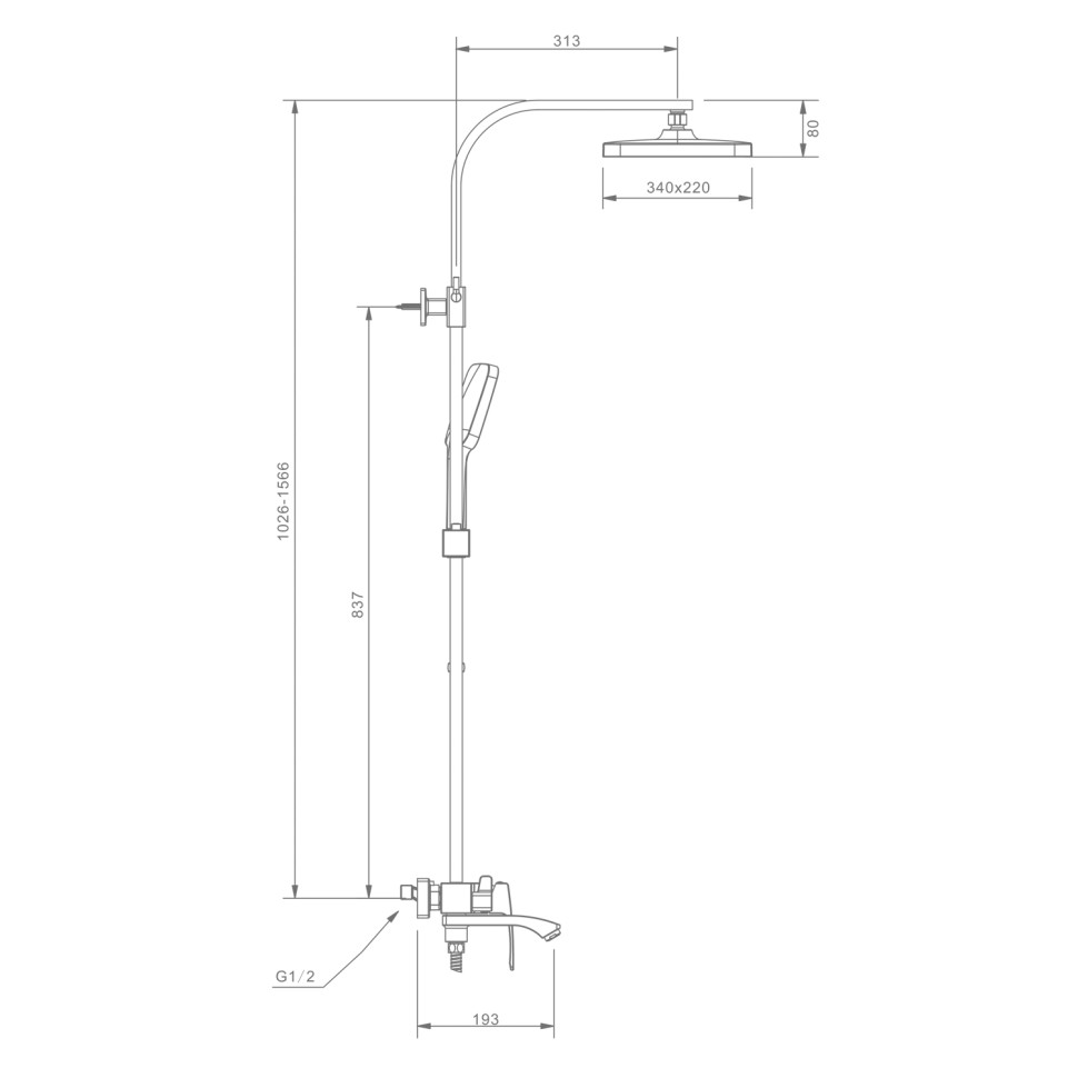 Душевая система Raglo для ванны и душа хром