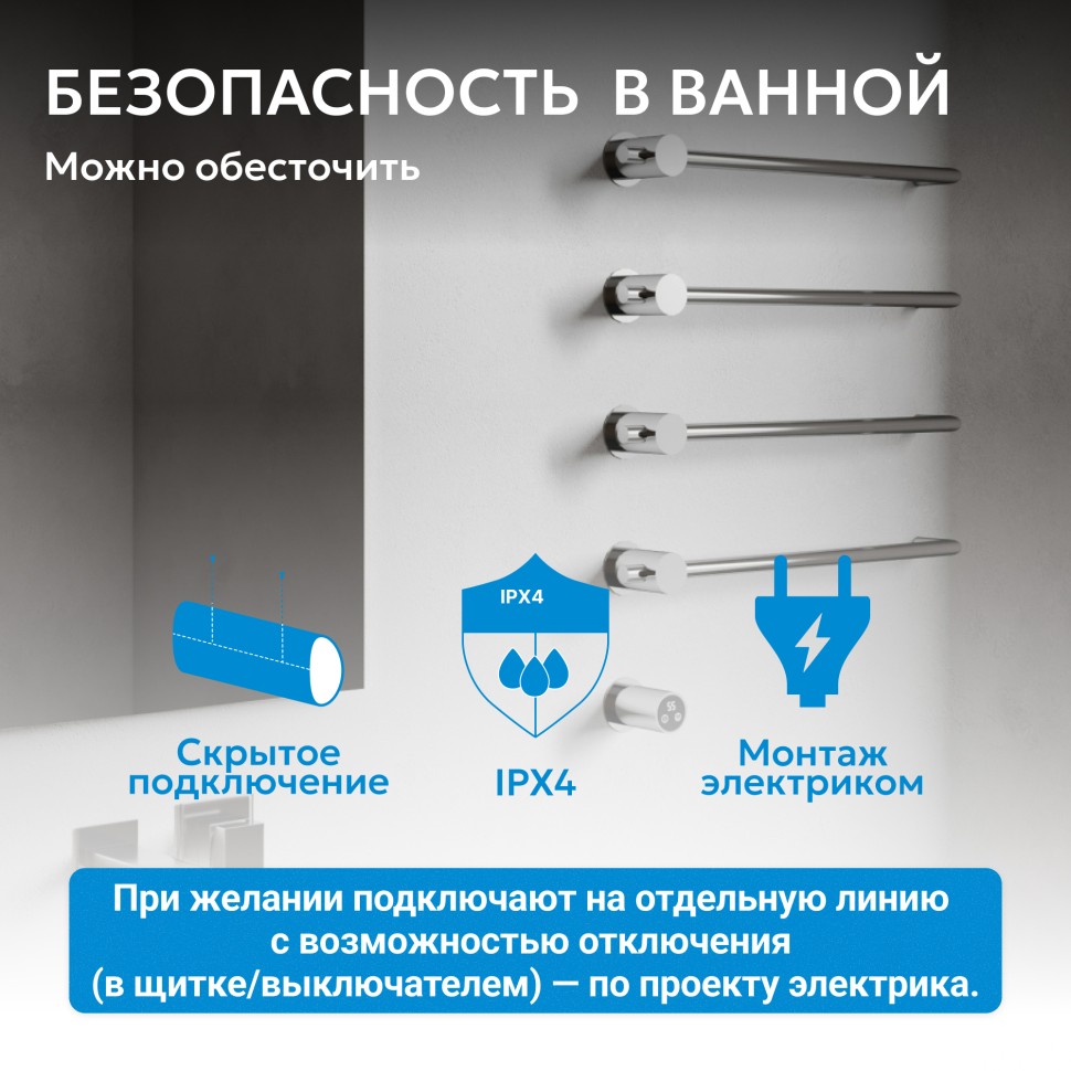 Полотенцесушитель электрический ABBER Charme AH4004 хром