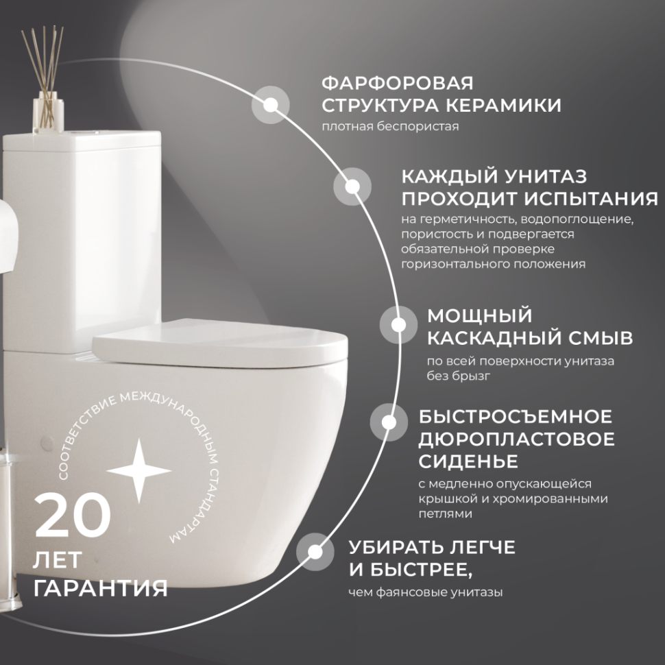 Унитаз-компакт IBERICA BLANCA BILBAO MAXI Tornado белый (IB.BLM.124.1B1)