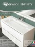 Раковина для ванной Uperwood Infinity 80 см, без отверстия для смесителя, белая глянцевая