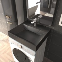 Раковина над стиральной машиной Uperwood Top 60х55х11 см, черная матовая