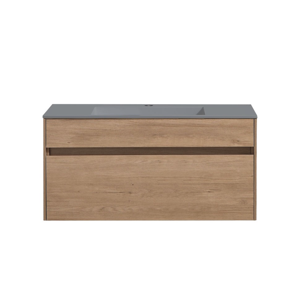 База под раковину Chiara 1000 подвесная, 1 выкатной ящик soft-close, N.Oak