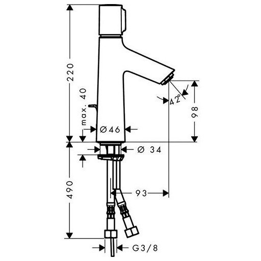 Смеситель для раковины Hansgrohe Talis Select S 100 72042000 хром
