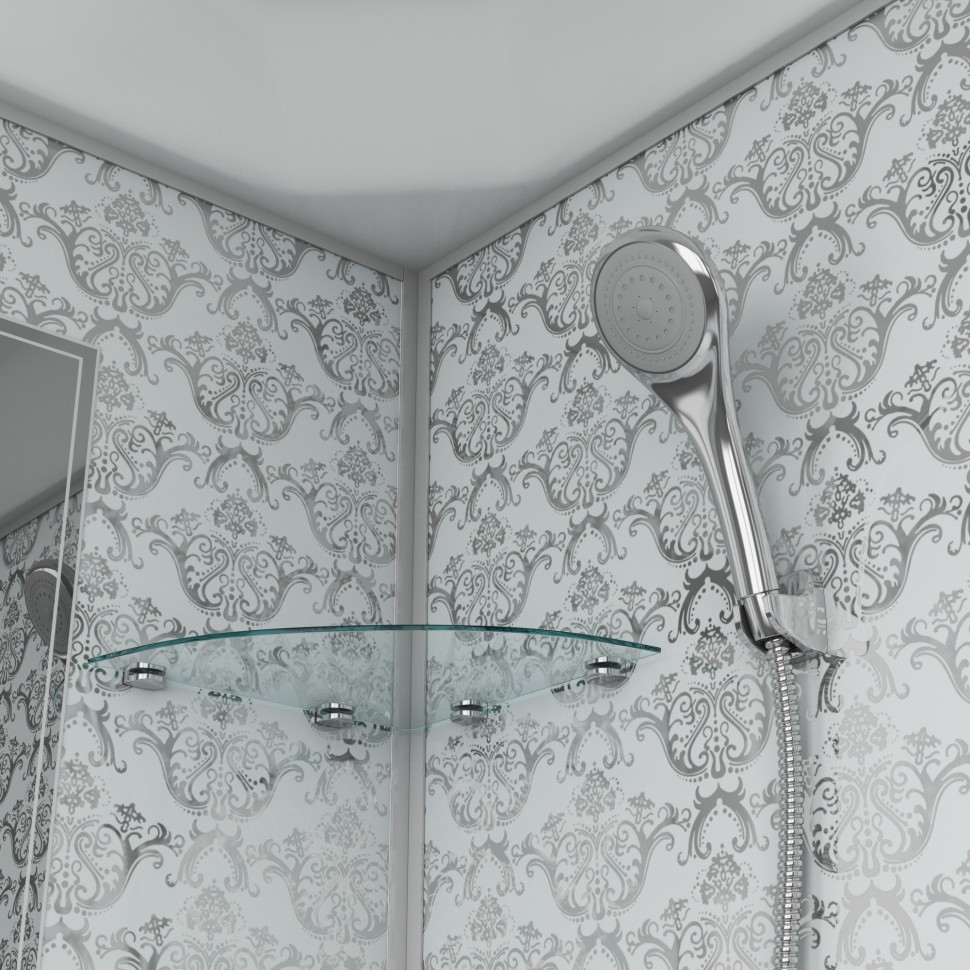 Душевая кабина Niagara Luxe NG-7701W (90x90х210) низкий поддон(15см),дверь раздвижная,стенки серебро,3 места
