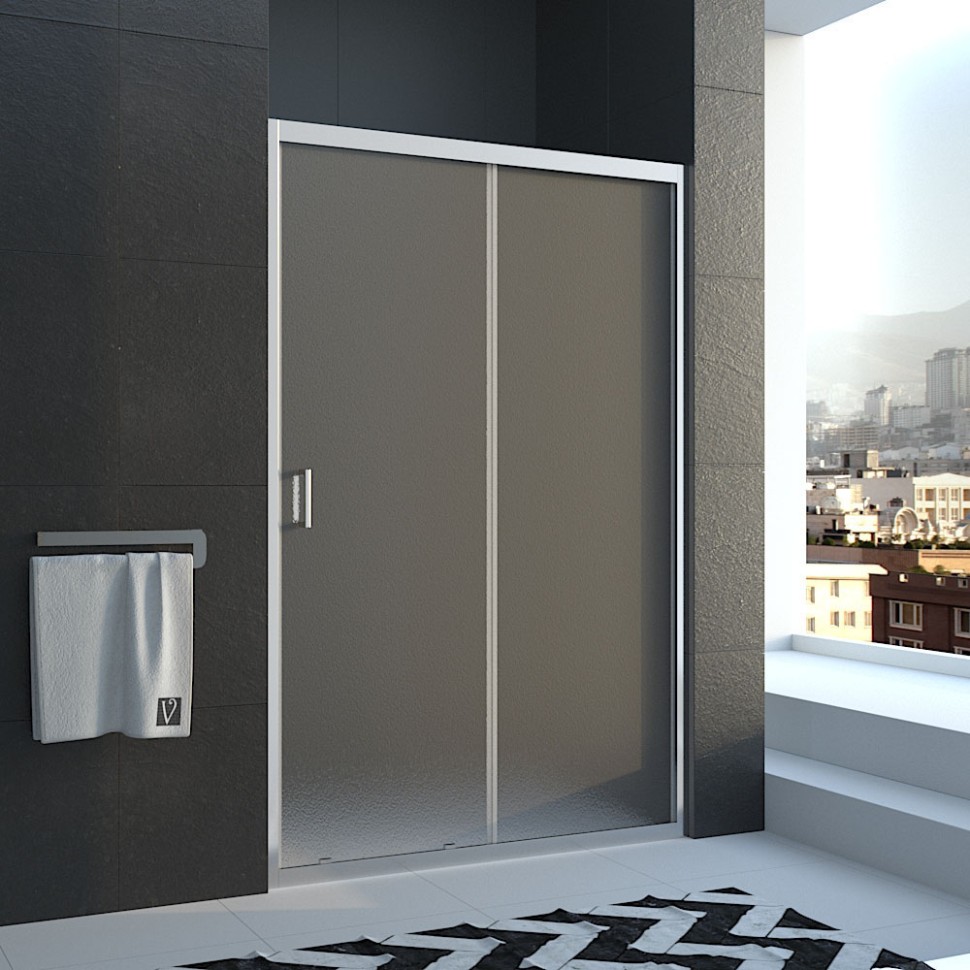 Душевая дверь Veconi Vianno VN-46, 1500x1850, хром, стекло pear