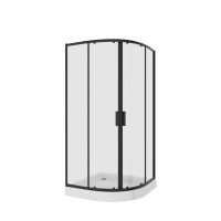 Душевое ограждение Niagara Nova NG-6807-08ВLACK (100х100х190) четверть круга,черный,двери раздвижные,стекло прозрачное,1 место