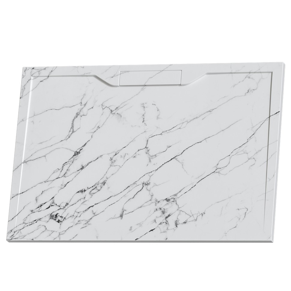Душевой поддон прямоугольный RGW STE MW Белый мрамор (800x1000)