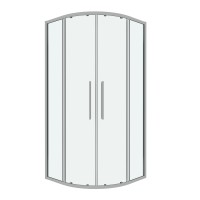 Душевое ограждение Grossman Cosmo 301.K33.02.9090.10.00 (90х90х195) четверть круга,раздвижная,хром,стекло прозрачное, 1 место