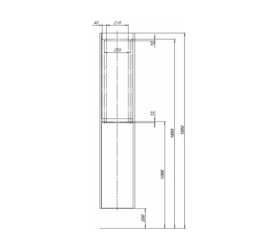 Шкаф-пенал для ванной Aquanet Nova Lite 35 дуб рустикальный