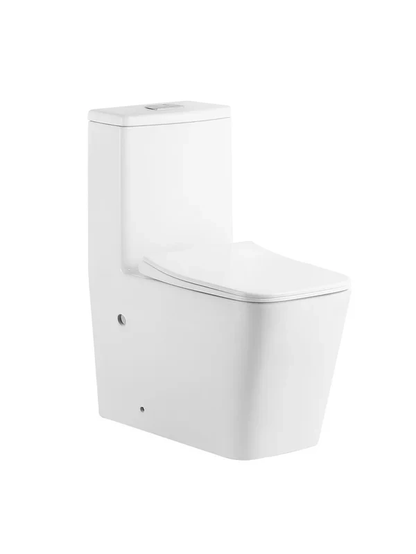 Унитаз напольный Grossman Classic GR-4486SQ (670х360х800) безободковый,белый,моноблок с тонкой крышкой,микролифт,смыв торнадо,1 мест