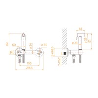 Гигиенический душ с поворотным управлением RGW SP-216Gb