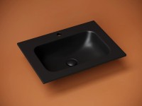 Раковина накладная мебельная Grace прямоугольная, с отверстием под смеситель, 610x457x137мм, цвет черный матовый, арт. CN7011MB