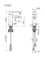 Смеситель для биде SANCOS Etna, вороненая сталь, арт. SC9005GG