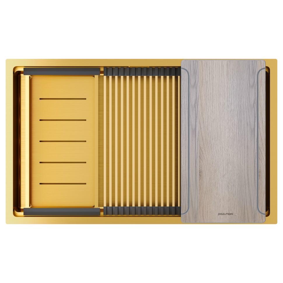 Мойка нерж. сталь NEXT-MULTI SINK 74 UNI, PM787445-BG, брашированное золото, 740х450мм, Paulmark