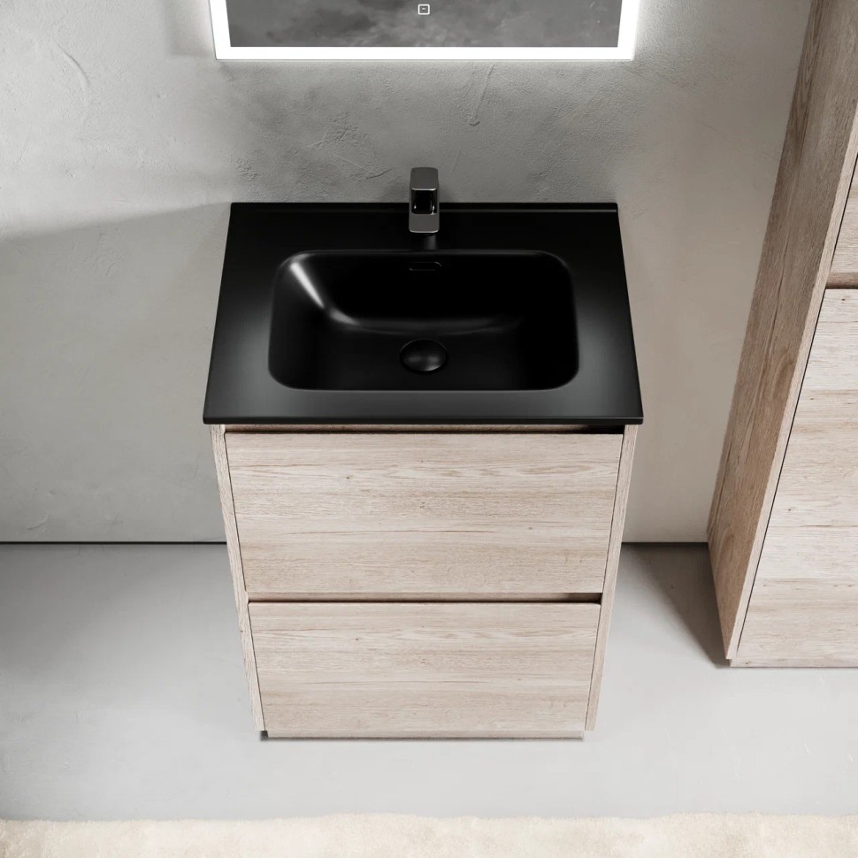 Тумба под раковину SANCOS Libra Floor напольная, 690х450х840, c двумя ящиками оснащенными доводчиками, дуб галифакс натуральный, арт. LB70FEG