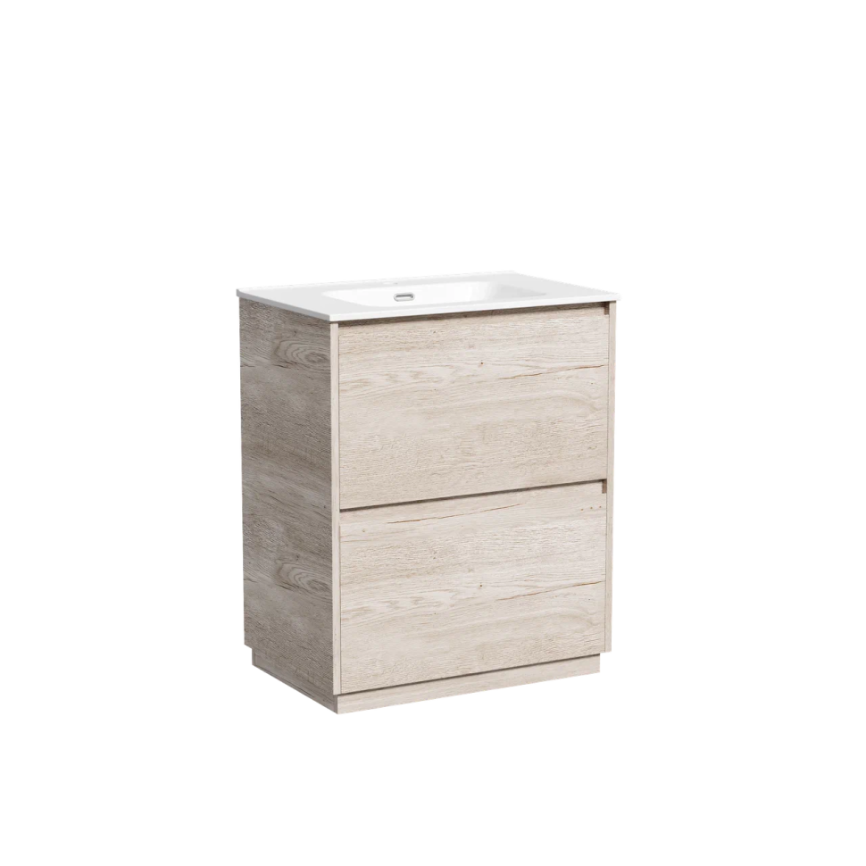 Тумба под раковину SANCOS Libra Floor напольная, 690х450х840, c двумя ящиками оснащенными доводчиками, дуб галифакс натуральный, арт. LB70FEG