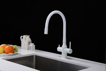 Смеситель для кухни SALIX, белый матовый, Sa213419-WH, Paulmark