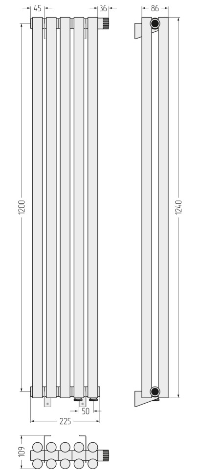 Эстет-11 EU50 1200х225 5 секций