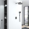 Душевой комплект Inspire VSFW-3I21MT2GM встраиваемый, термостат, двухрежимный, вороненая сталь