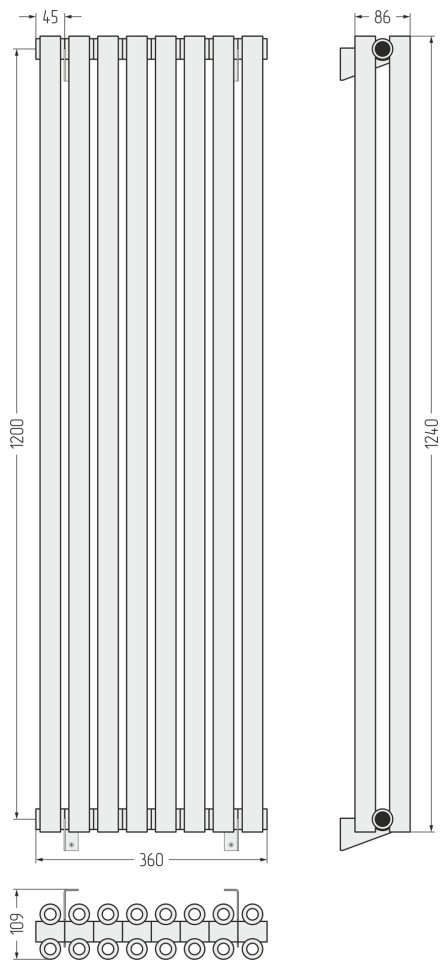 Эстет-00 1200х360 8 секций