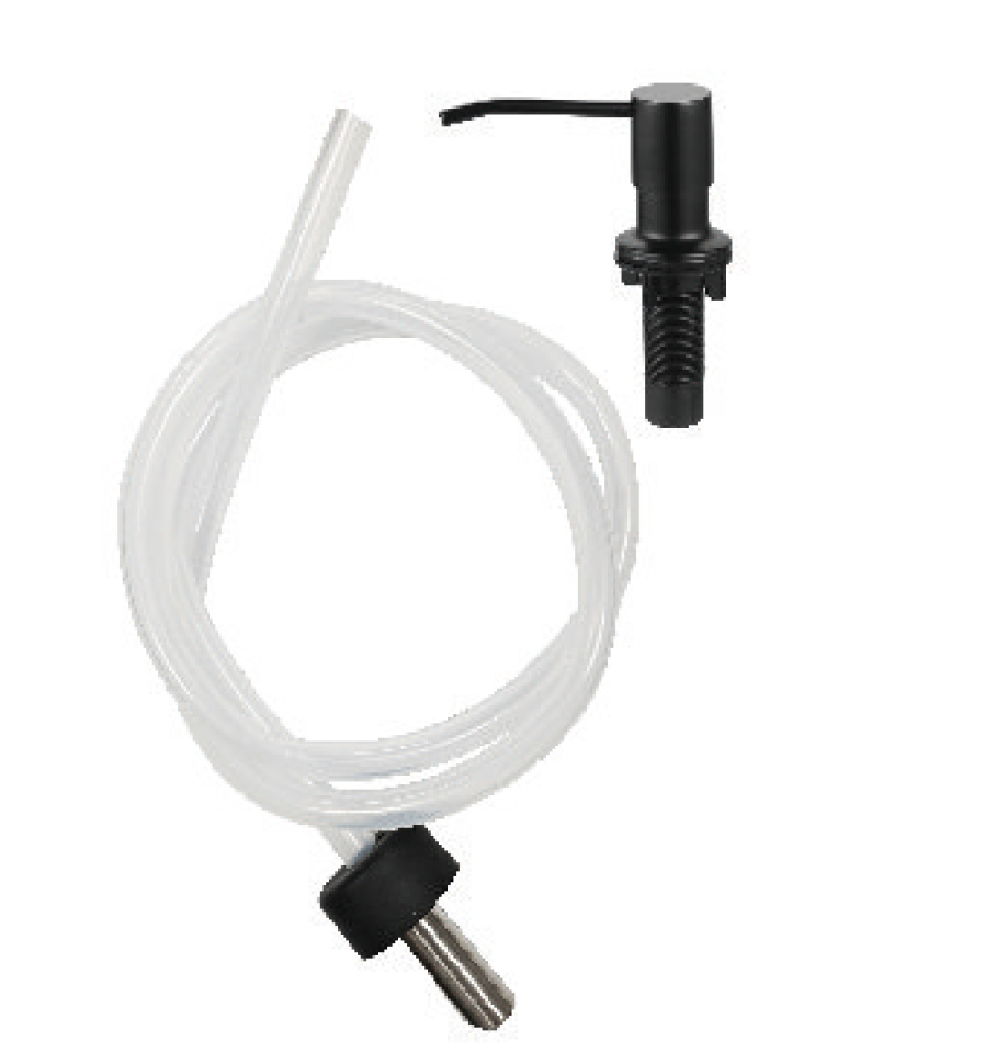 Встраиваемый диспенсер для жидкого мыла с удлинительной трубкой (100см) Splenka, черный