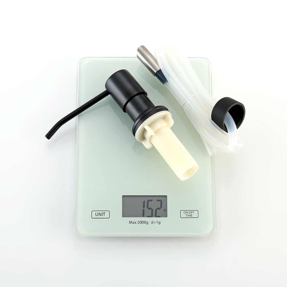 Встраиваемый диспенсер для жидкого мыла с удлинительной трубкой (100см) Splenka, черный