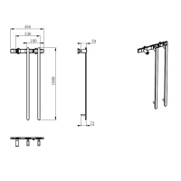 AQM3132MB Полотенцесушитель электрический (встраиваемый) 1000*456 c терморегуляторм, цвет: черный ма