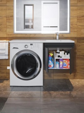 Раковина над стиральной машиной Uperwood Magenta 110х50х17,8 см, правая, крыло слева