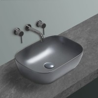 Раковина керамическая Vincea VBS-102MG, 455*325*135, накладная, цвет серый матовый