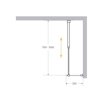 Душевая перегородка CEZARES LIBERTA-L-1-25-GR-Cr