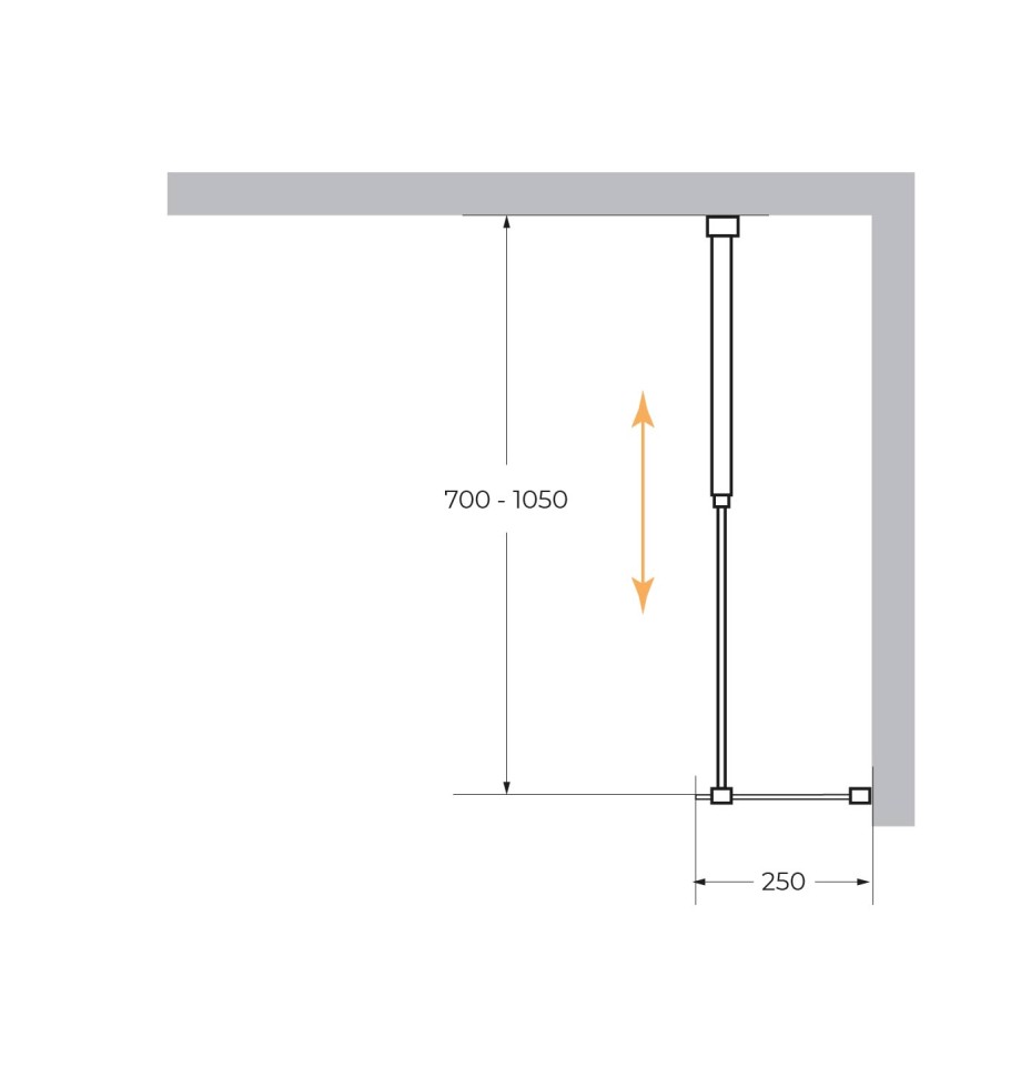 Душевая перегородка CEZARES LIBERTA-L-1-25-GR-Cr