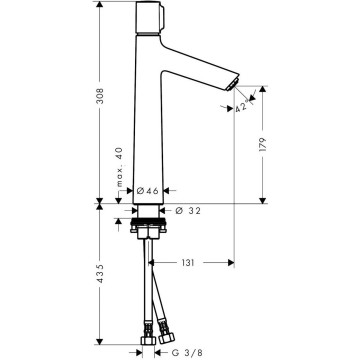 Смеситель для раковины Hansgrohe Talis Select S 190, без сливного набора 72045000, хром