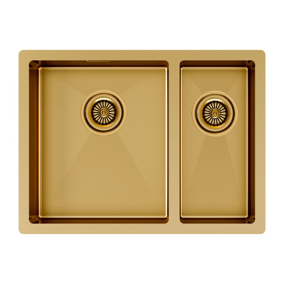 Мойка нерж. сталь GERBERG 59/2S UNI, PM225944-BGL, брашированное золото, левая, PVD, 590х440мм, Paulmark