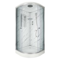 Душевая кабина Niagara Luxe NG-7701M (90x90х210) низкий поддон(15см),дверь раздвижная,стенки мрамор,3 места