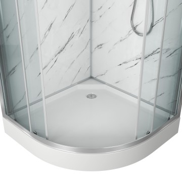 Душевая кабина Niagara Luxe NG-7701M (90x90х210) низкий поддон(15см),дверь раздвижная,стенки мрамор,3 места