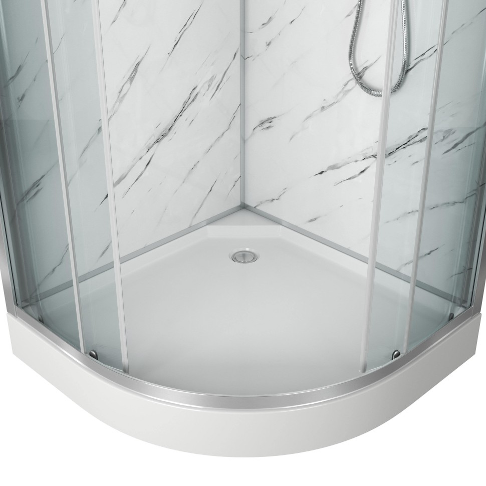 Душевая кабина Niagara Luxe NG-7701M (90x90х210) низкий поддон(15см),дверь раздвижная,стенки мрамор,3 места