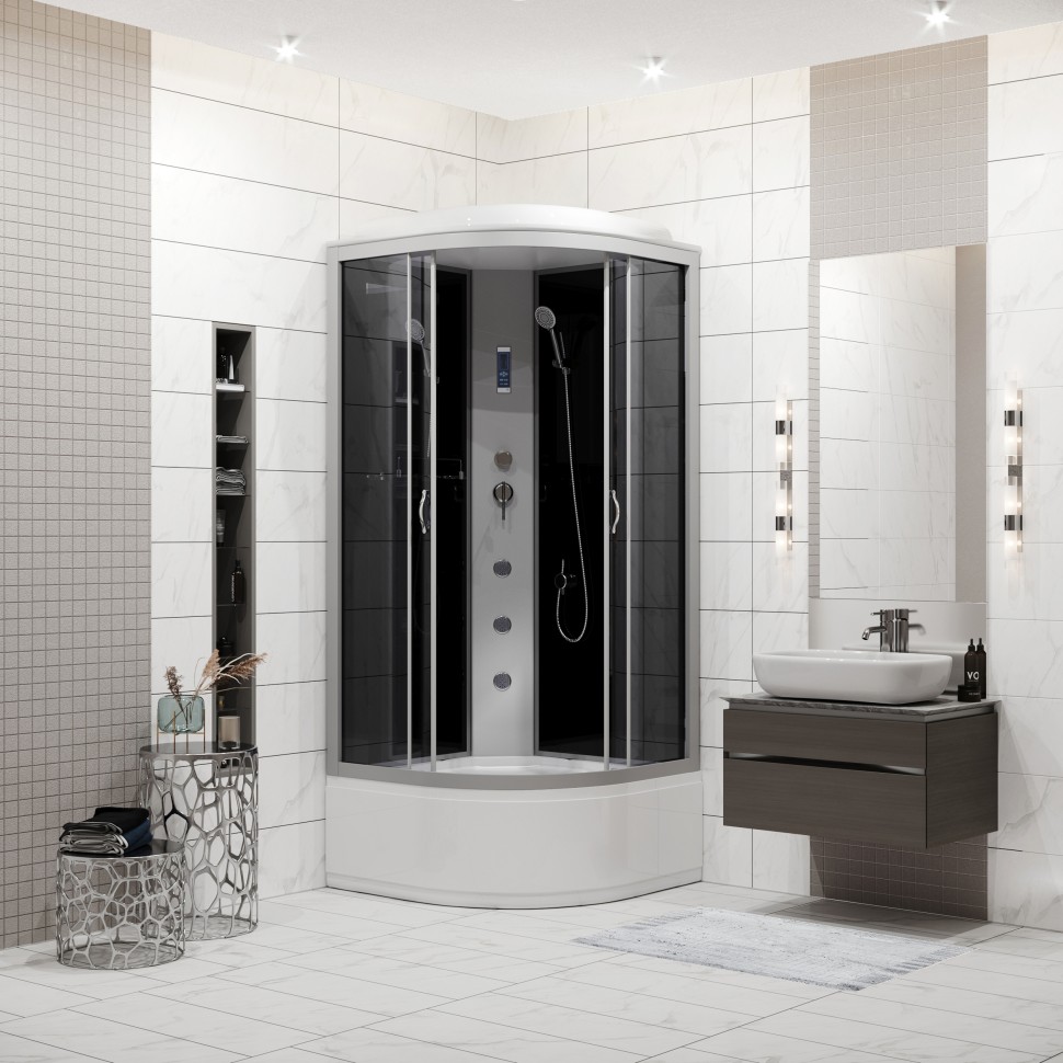 Душевая кабина Niagara Classic NG-2509-14F (100х100х215) высокий поддон(40см),стекло тонированное,4 места