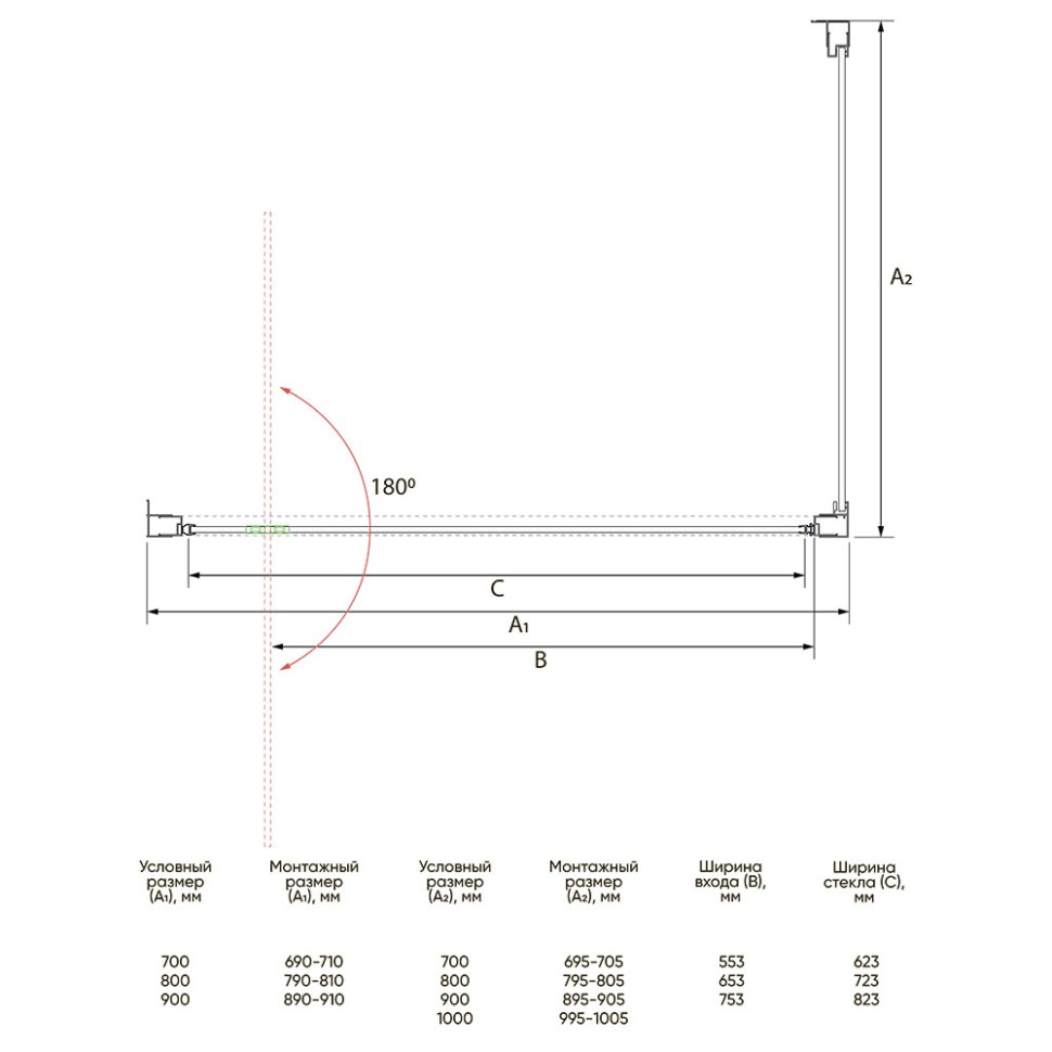 Душевой угол Veconi Rovigo RV-033B, 700х1000х1950 черный, стекло прозрачное