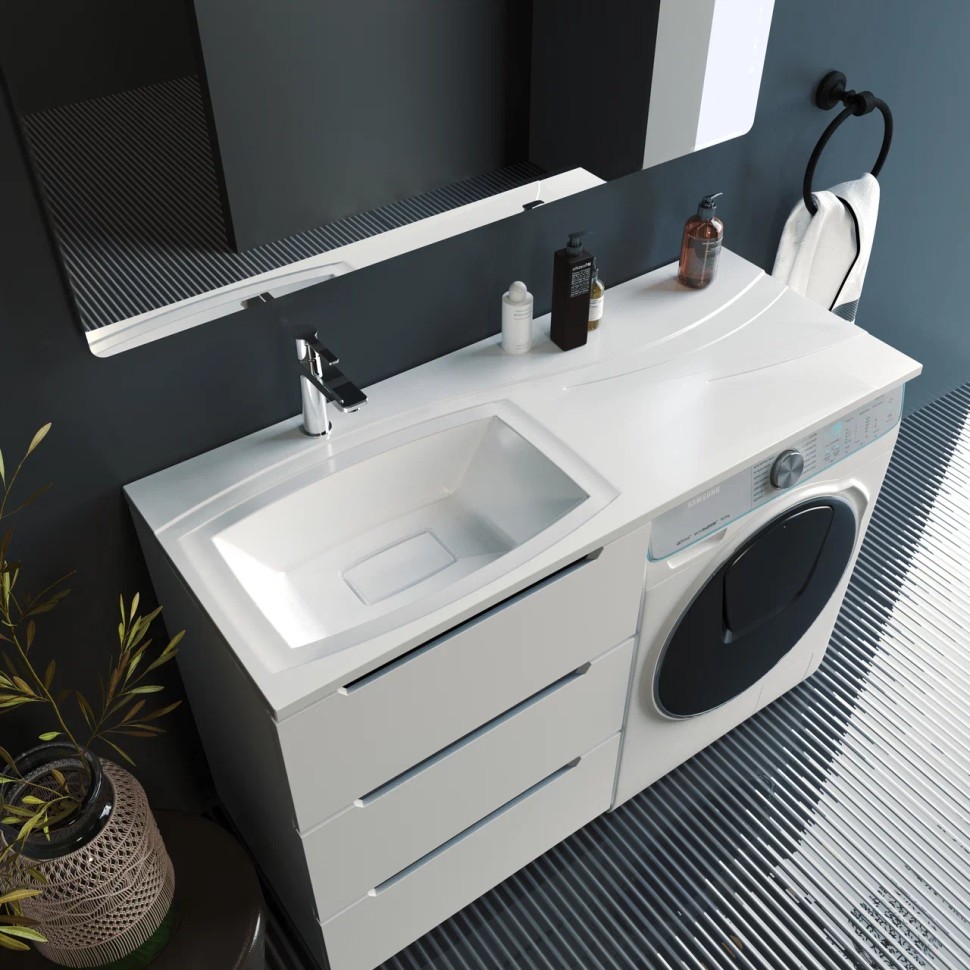 Раковина для тумбы OTTIMO EL1200R+ (c комплектом кронштейнов)