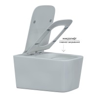 Унитаз BERGES подвесной FLOE 55 см, сиденье дюропласт Floe Slim SO, микролифт, быстросъем