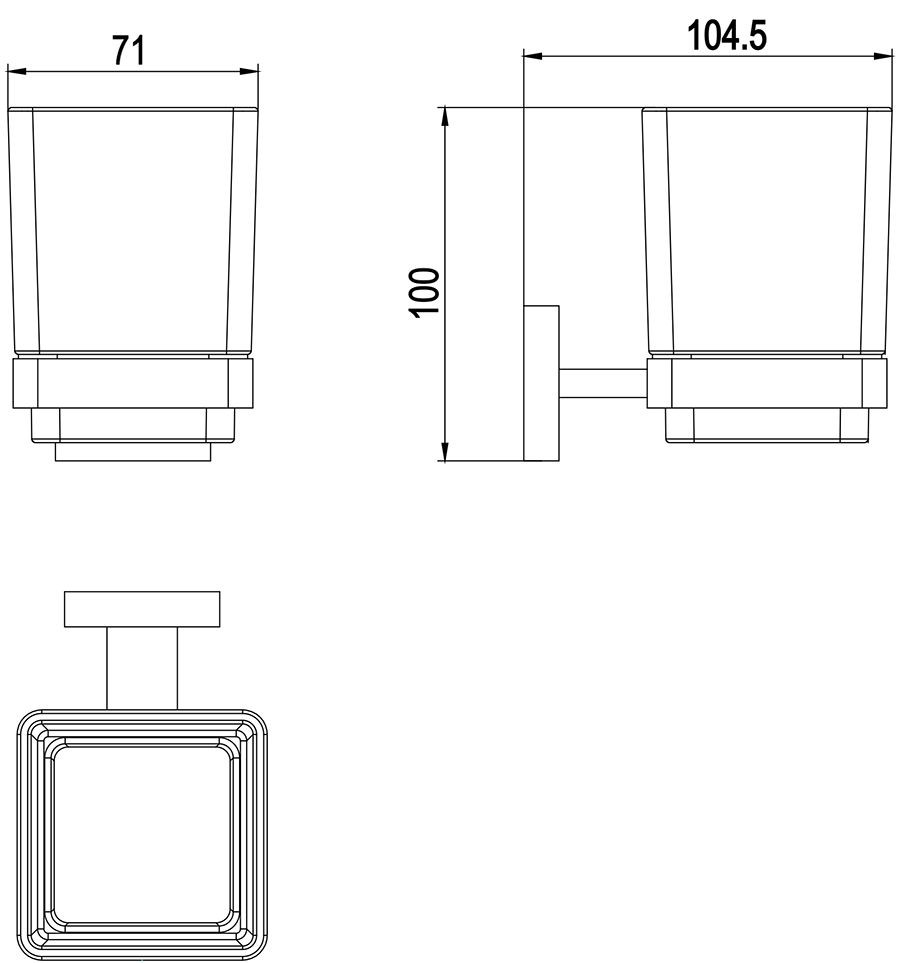Стакан для зубных щеток Timo Selene 17033/17 золото матовое