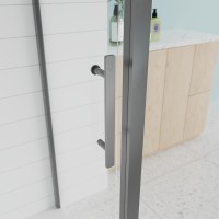 Душевой угол Veconi Evo 100SP GR 1700х1200x1950, графит брашинг, прозрачное стекло